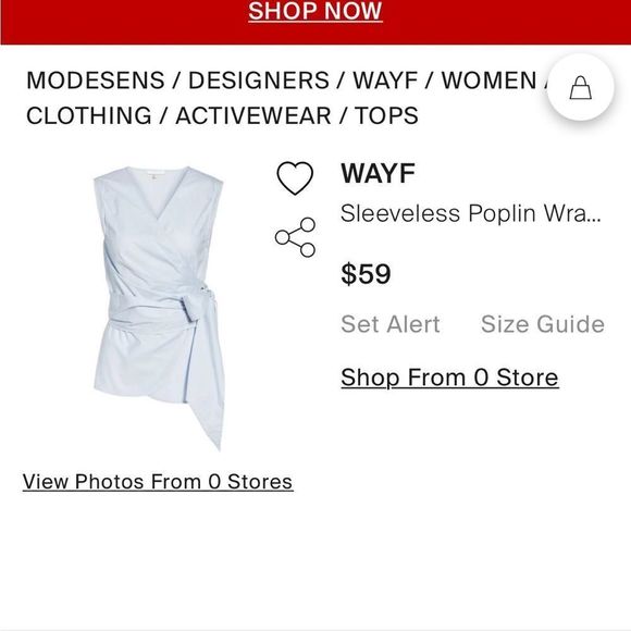 Small/medium Saks Fifth Avenue/WAYF minimalist blue top - Picture 2 of 8